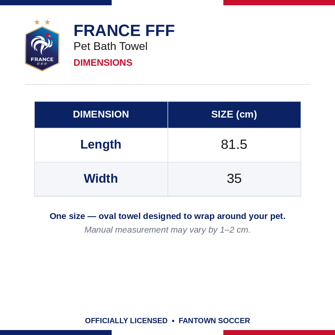 France FFF Pet Bath Towel